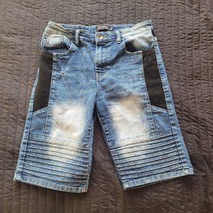 Southpole Jeans Boys Size 16y Black Straight Baggy Hip Hop Street Denim Shorts